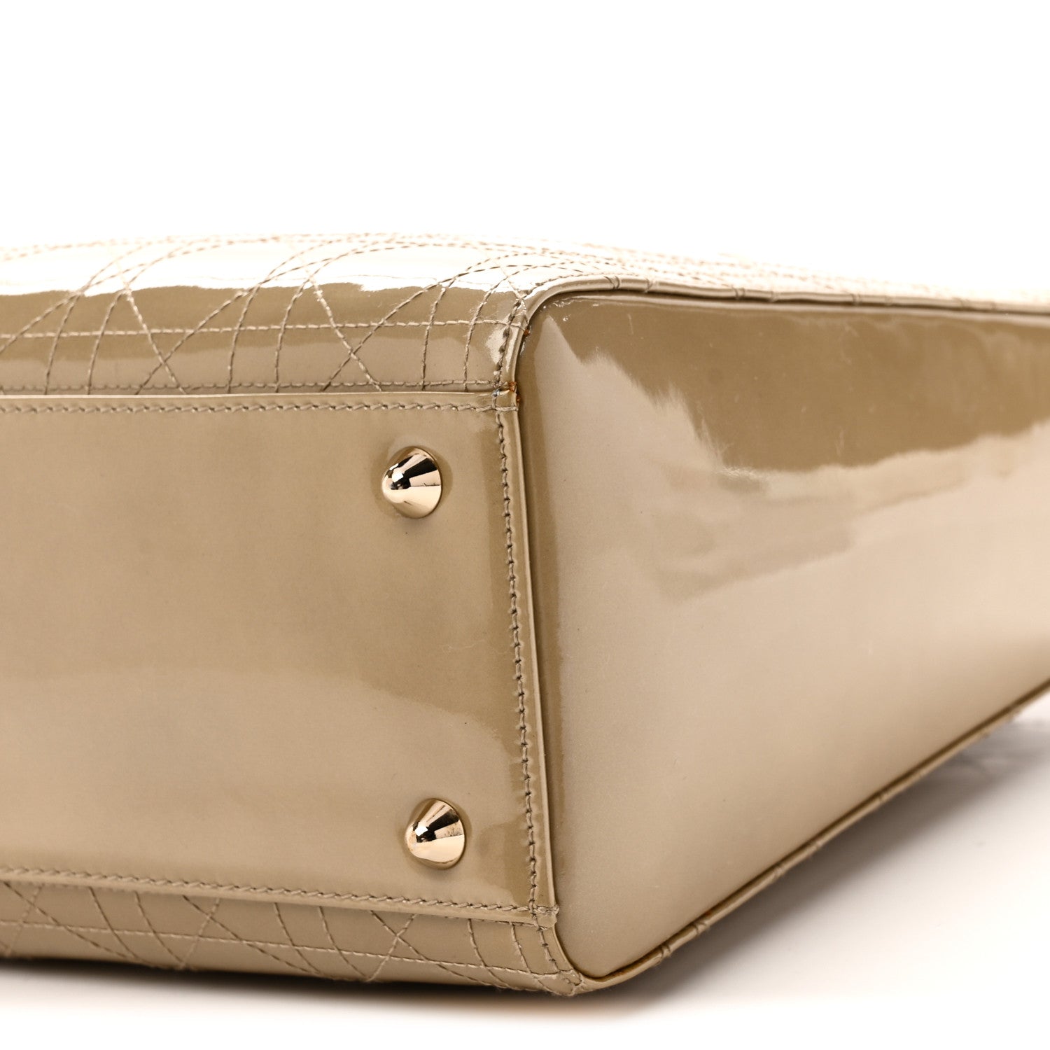 Christian Dior Patent Cannage Stitched Large Lady Dior Beige 9 of 10