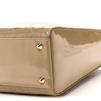 Christian Dior Patent Cannage Stitched Large Lady Dior Beige 9 of 10