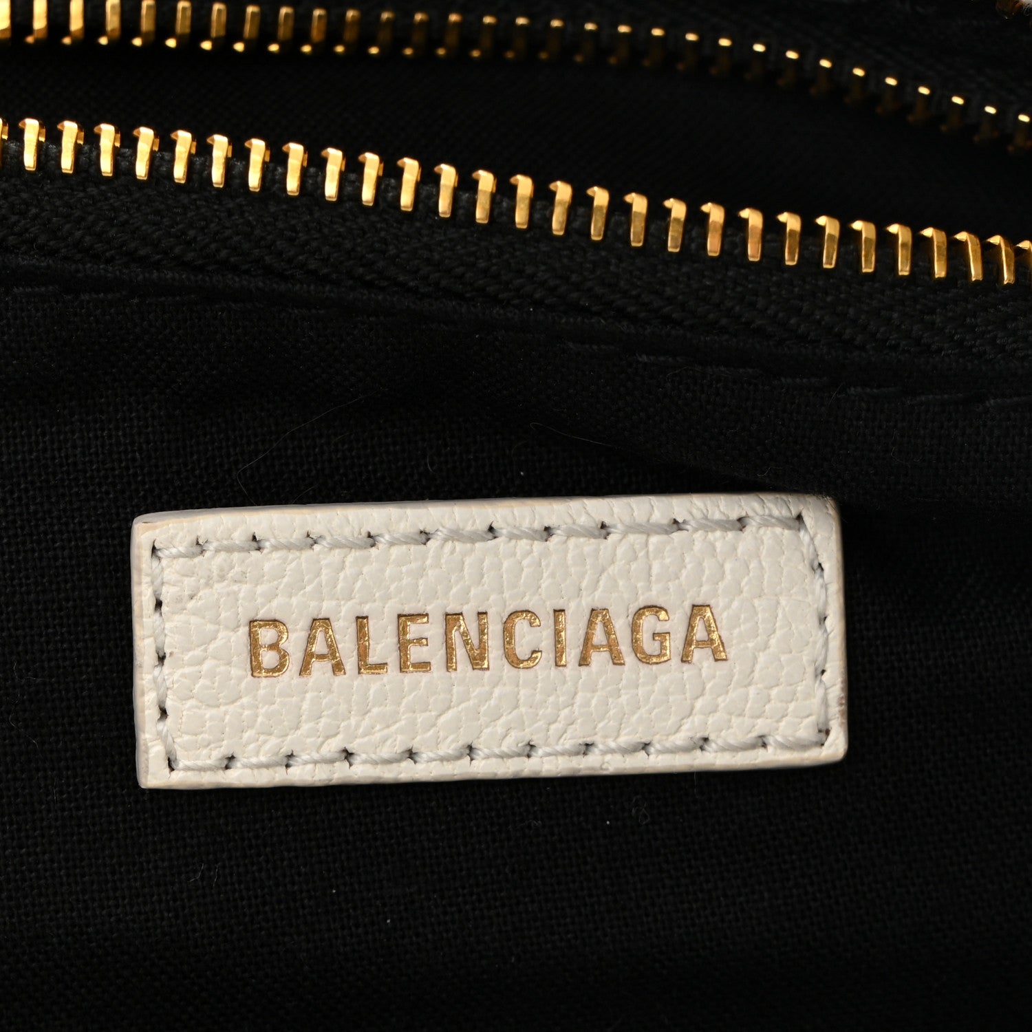 Balenciaga Chevre Gold Metallic Edge Hardware Mini City White 7 of 13