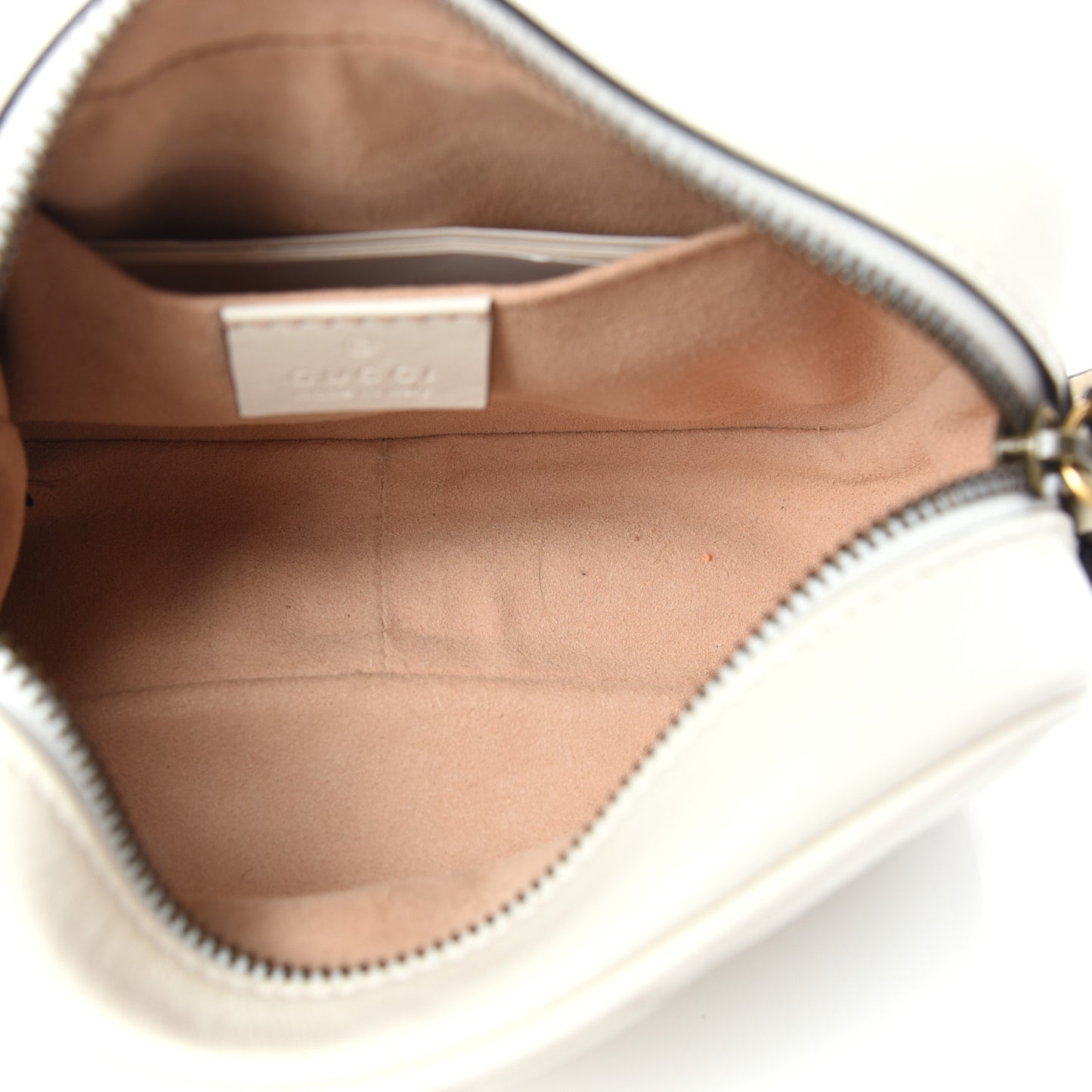 Calfskin Matelasse Mini GG Marmont Chain Shoulder Bag White
