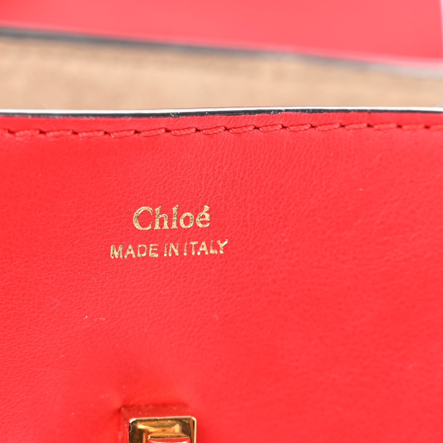 Chloe Shiny Calfskin Mini Drew Crossbody Backpack Juicy Red 6 of 9