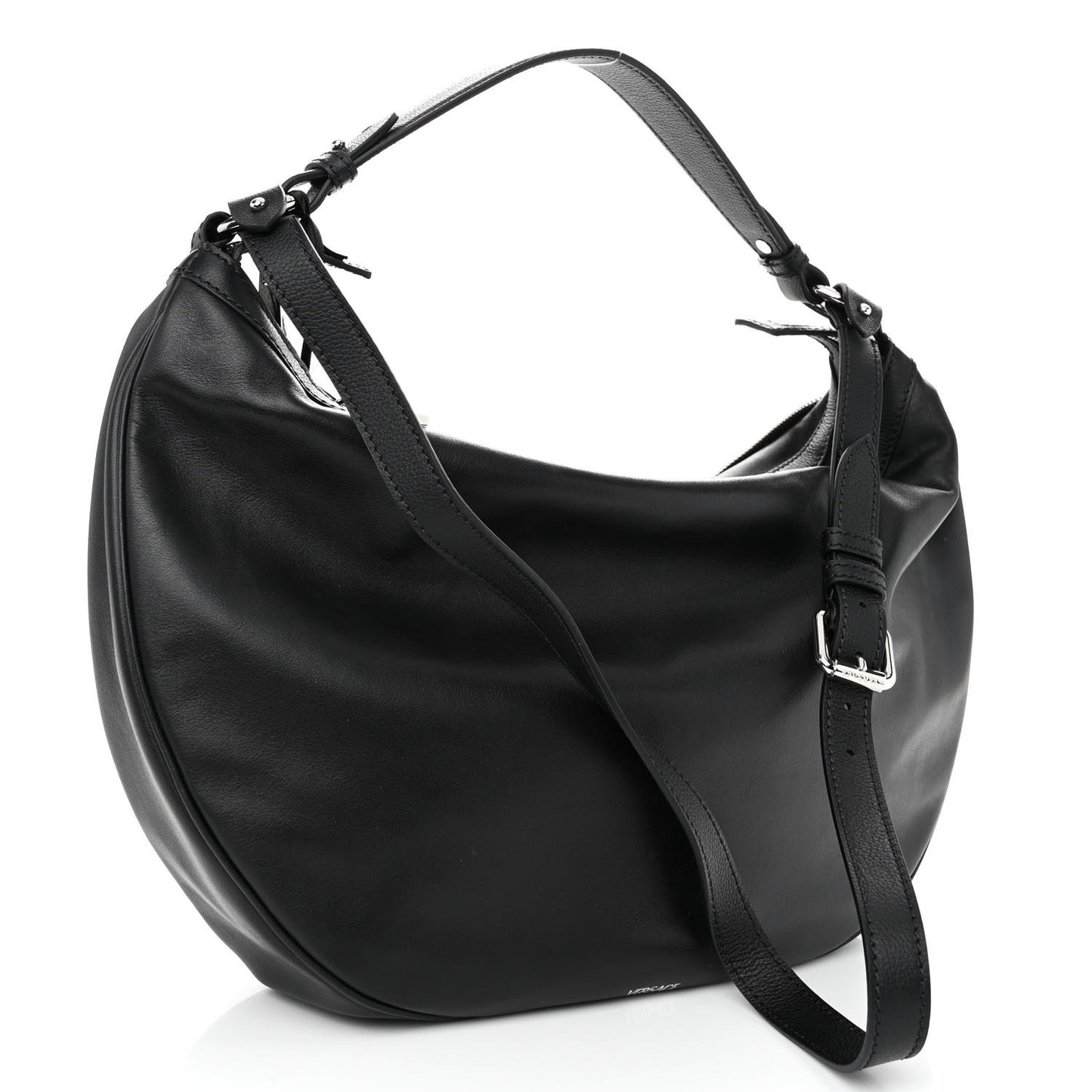 Calfskin Medium Repeat Zip Hobo Black