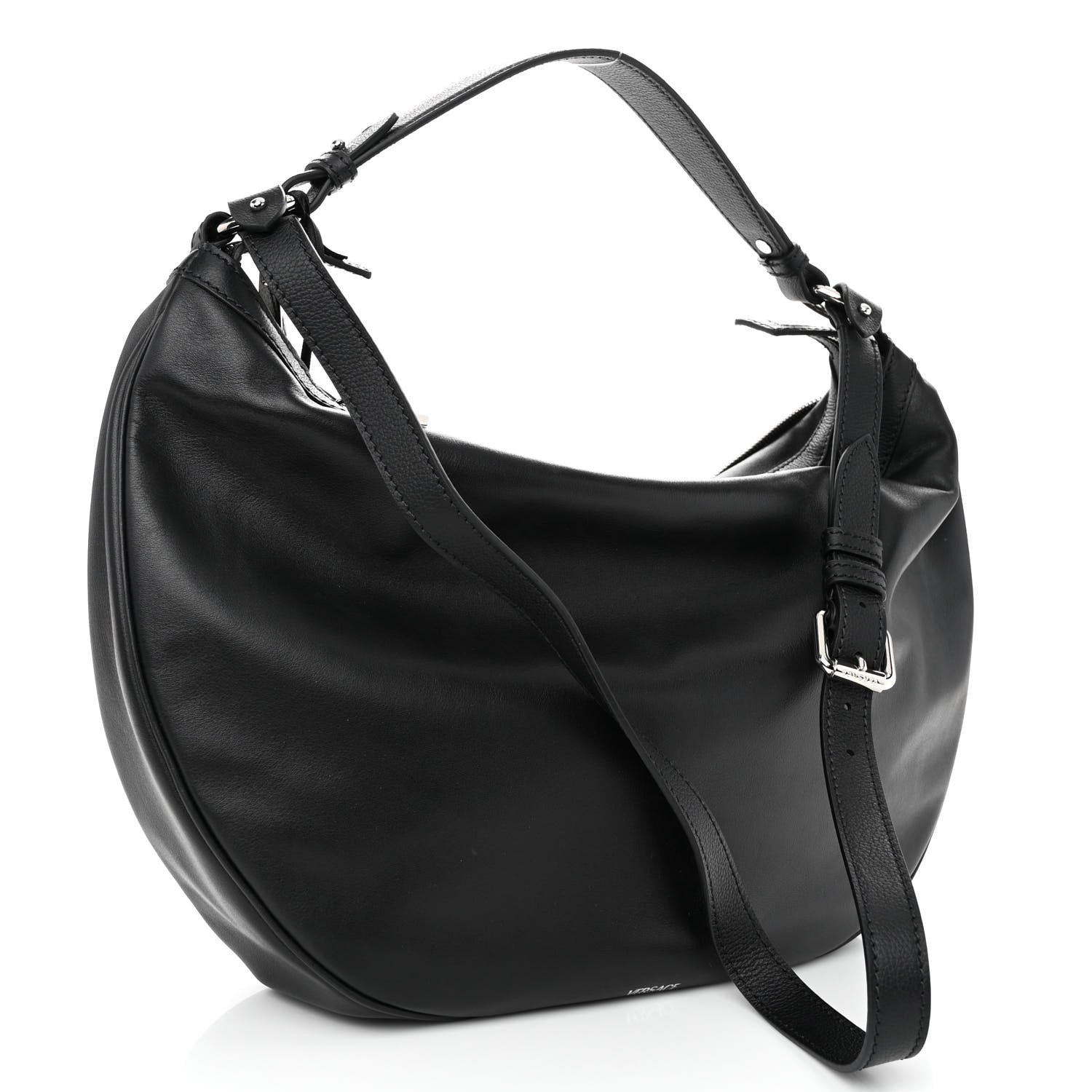 Versace Calfskin Medium Repeat Zip Hobo Black 3 of 9