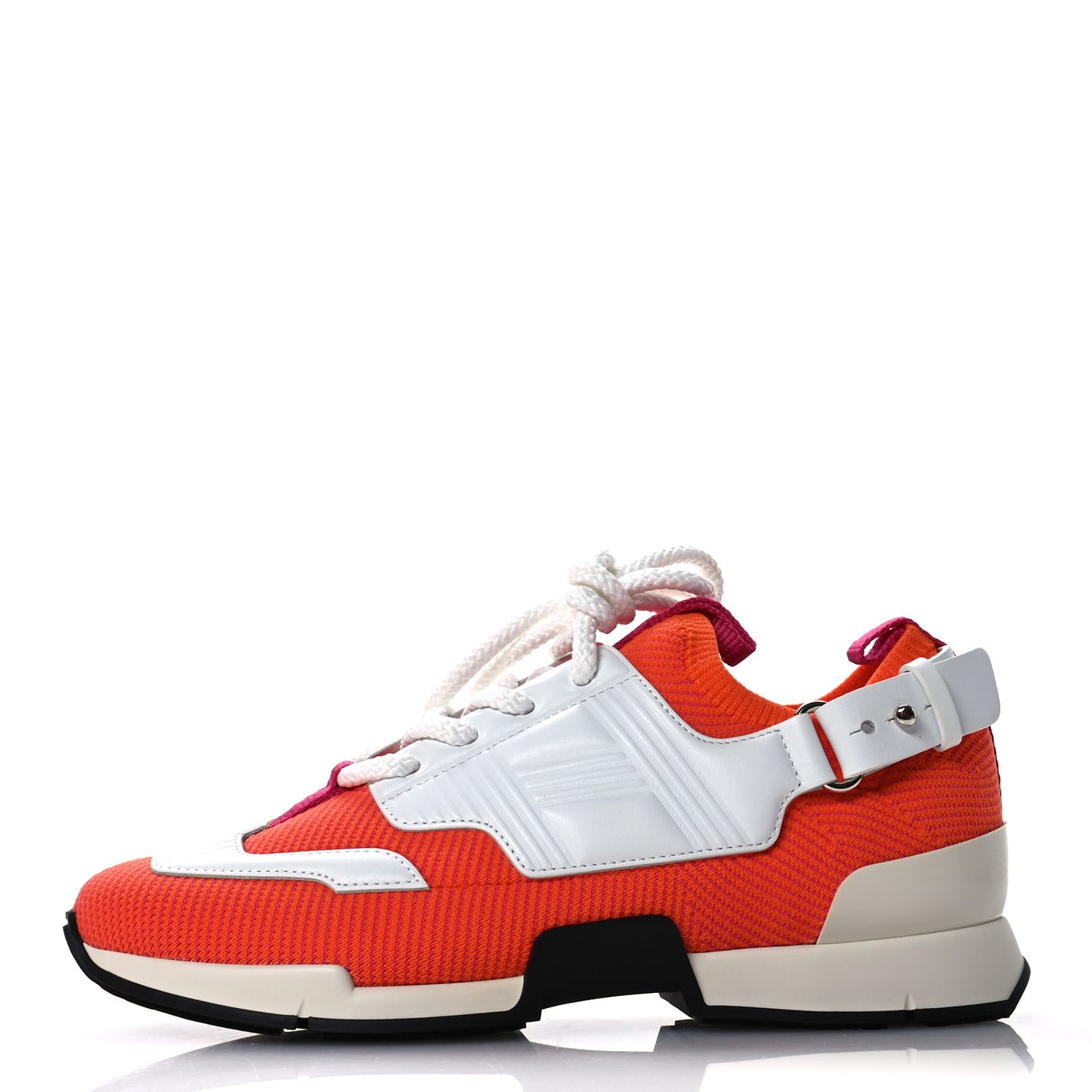 Calfskin Womens Athlete Sneakers 36.5 Orange Multicolor