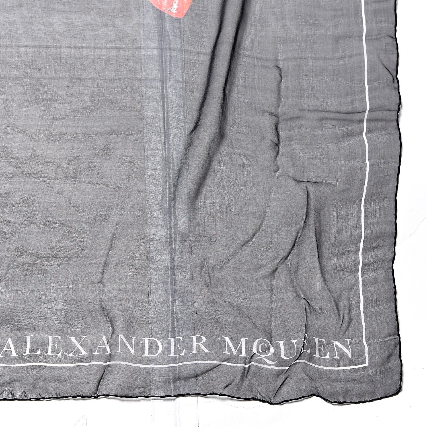 Alexander McQueen Silk Chiffon Exploding Tulip Scarf Black Pink 3 of 7