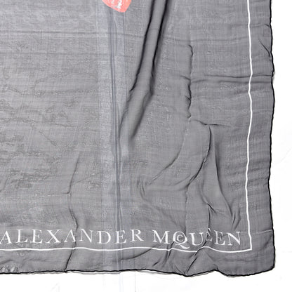 Alexander McQueen Silk Chiffon Exploding Tulip Scarf Black Pink 3 of 7