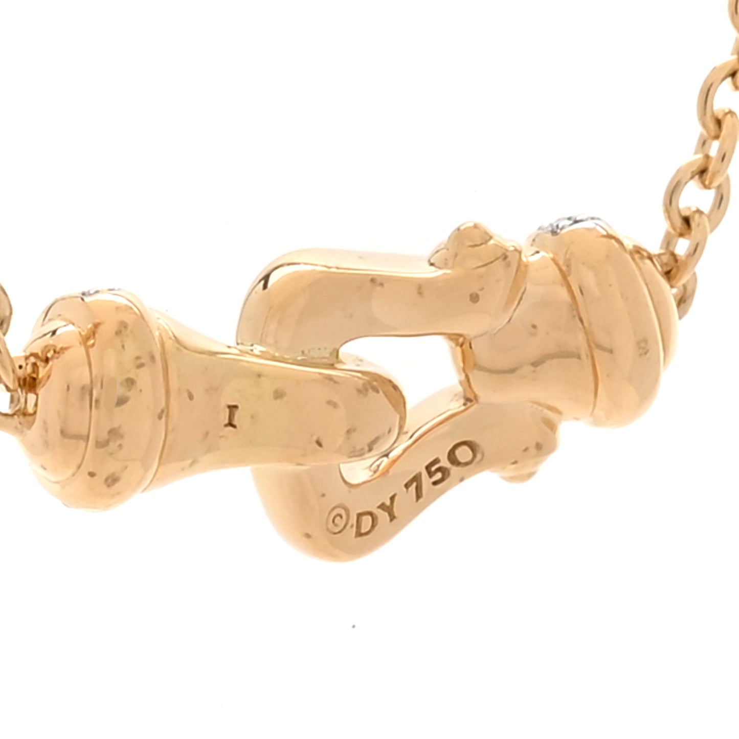 18K Yellow Gold Diamond Buckle Necklace