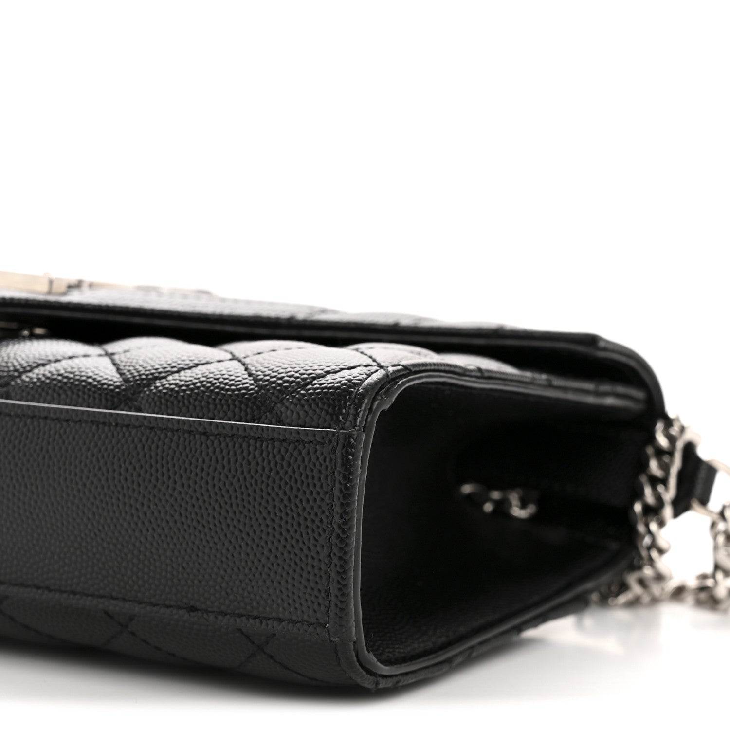 Saint Laurent Grain De Poudre Textured Mixed Matelasse Triquilt Small Monogram Satchel Black 10 of 14