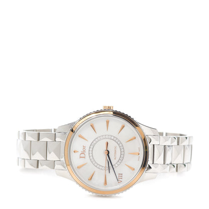 Christian Dior Stainless Steel 18K Rose Gold Diamond Mother of Pearl 36mm Dior VIII Montaigne Automatic Watch 2 of 6