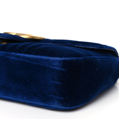 Gucci Velvet Matelasse Medium GG Marmont Shoulder Bag Cobalt Blue 10 of 10
