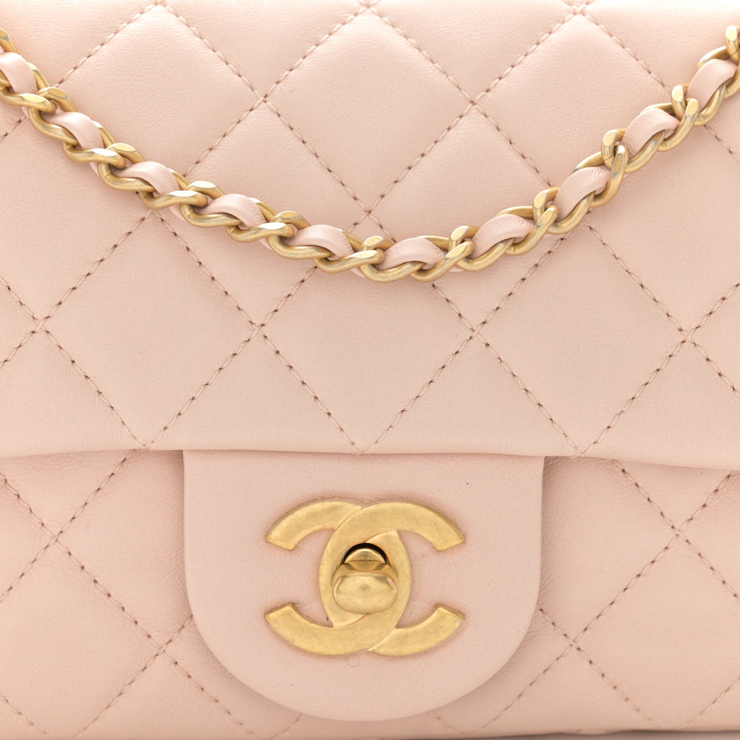 Chanel Lambskin Quilted Mini Rectangular Pearl Crush Flap Light Beige 8 of 11