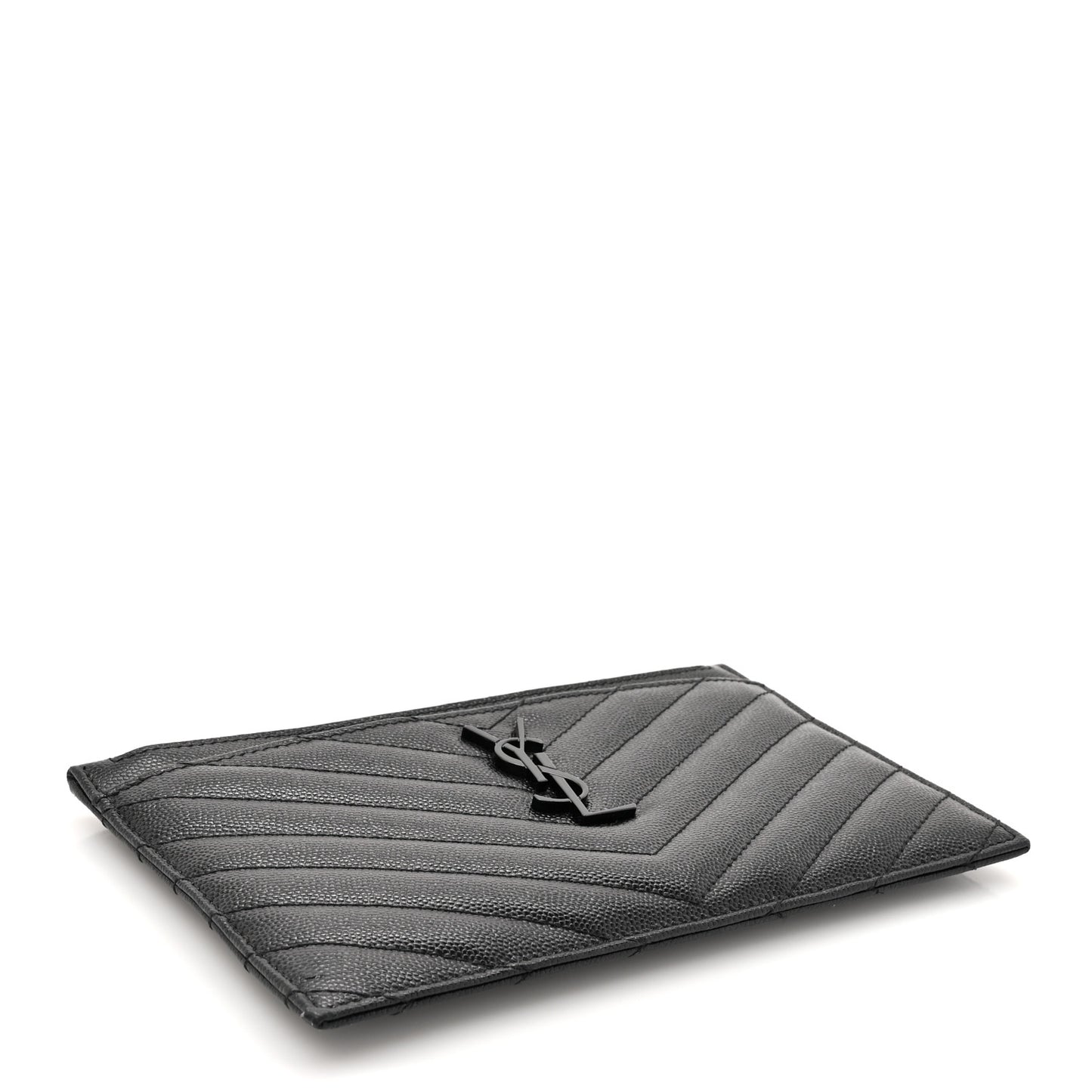 Grain De Poudre Chevron Monogram Monochrome Bill Pouch Black
