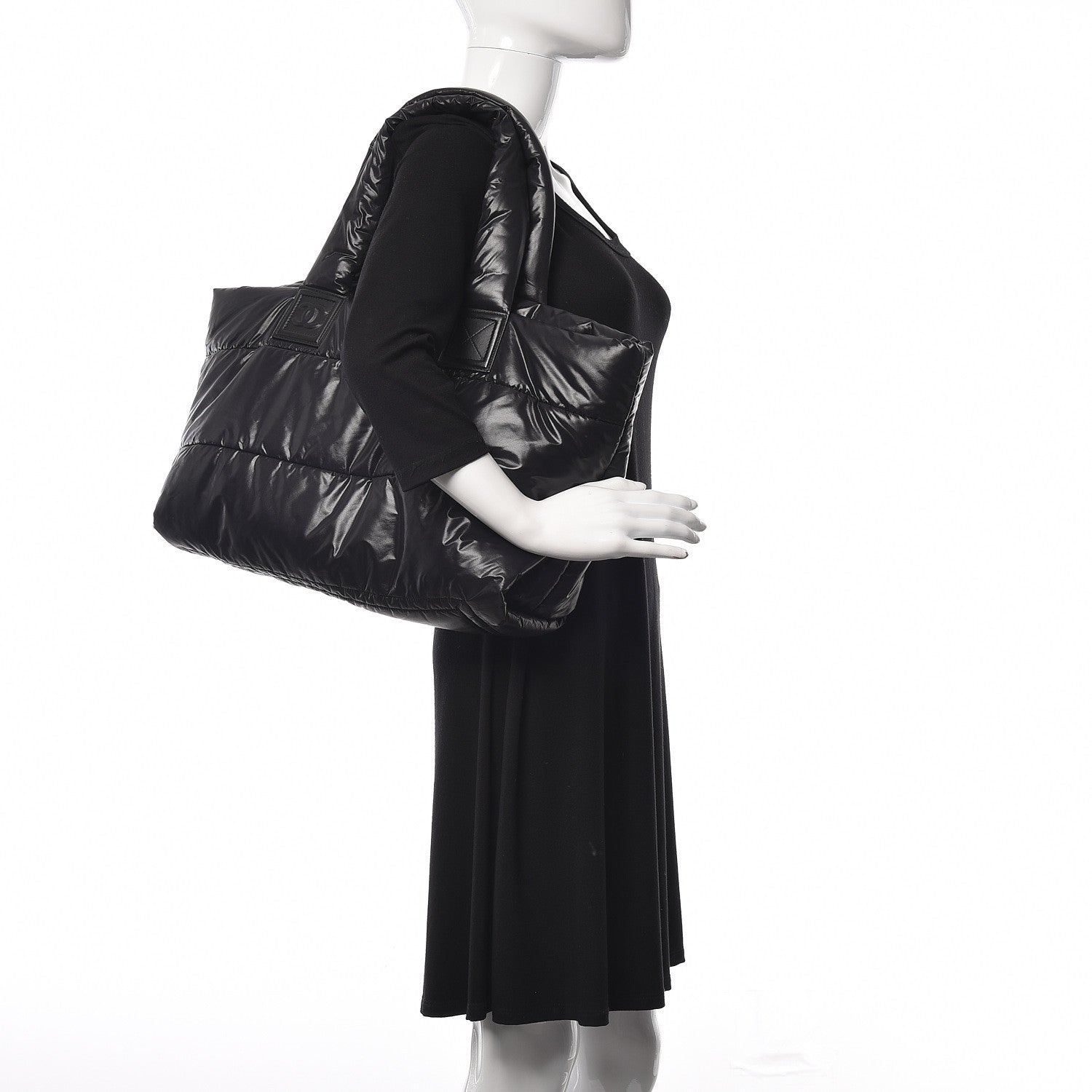 Chanel Nylon Quilted Medium Coco Cocoon Reversible Tote Black 3 of 17