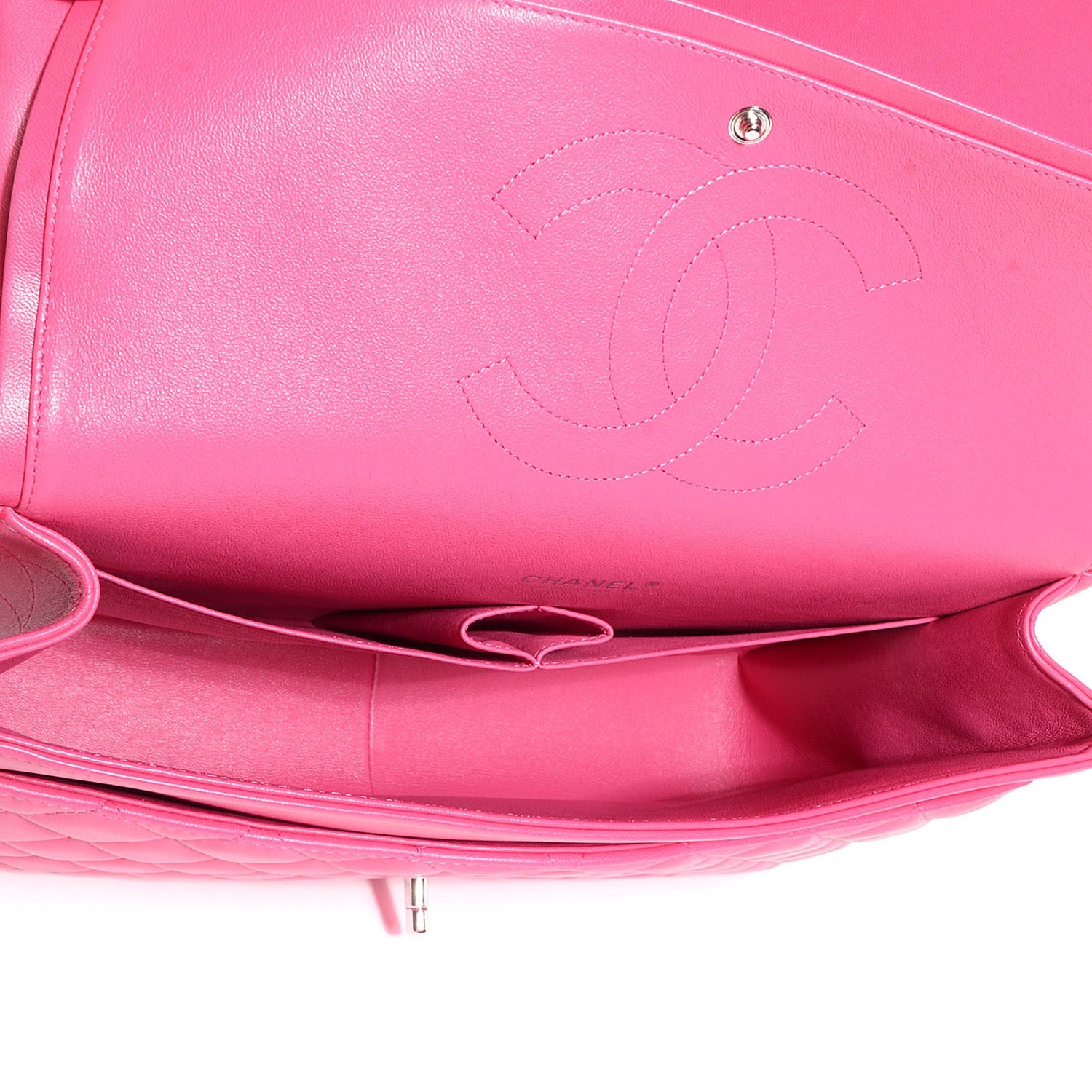 Chanel Lambskin Quilted Maxi Double Flap Dark Pink 6 of 10