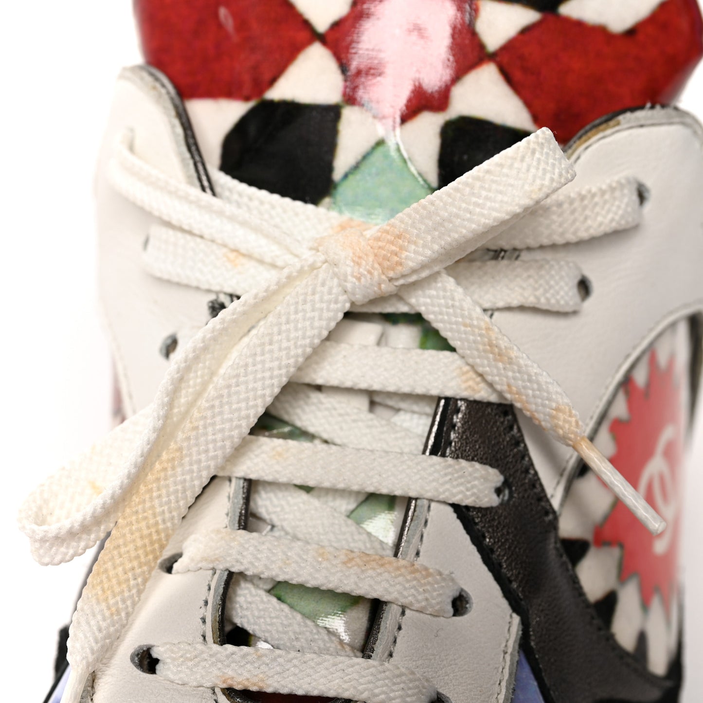 Vinyl Calfskin Suede Womens CC Sneakers 39 Multicolor