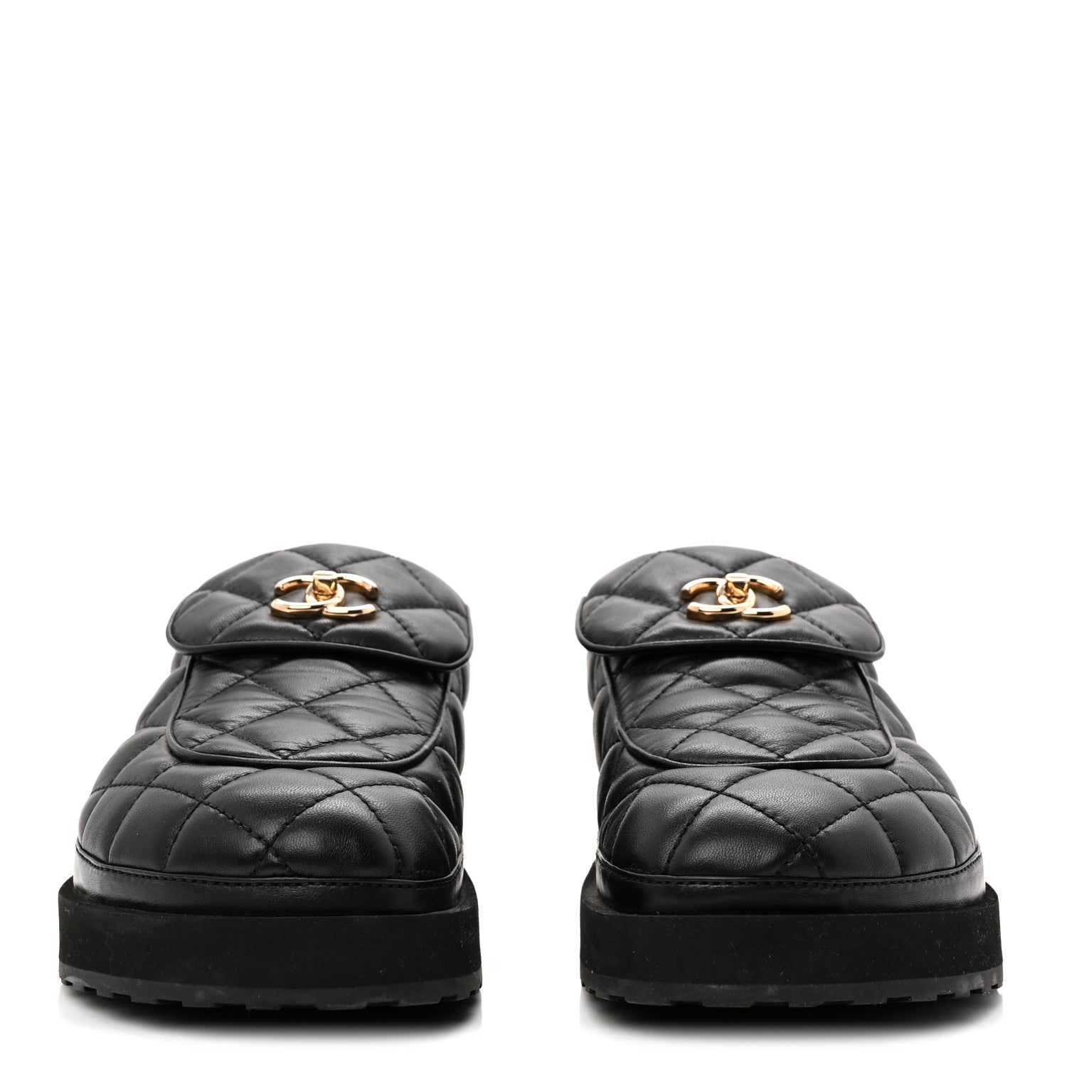 Chanel Lambskin Quilted CC Turnlock Mules 40 Black 3 of 9