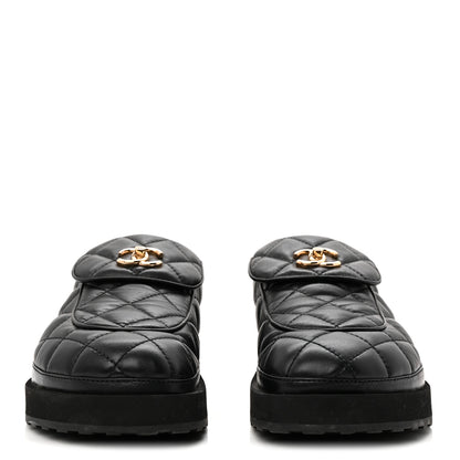 Chanel Lambskin Quilted CC Turnlock Mules 40 Black 3 of 9