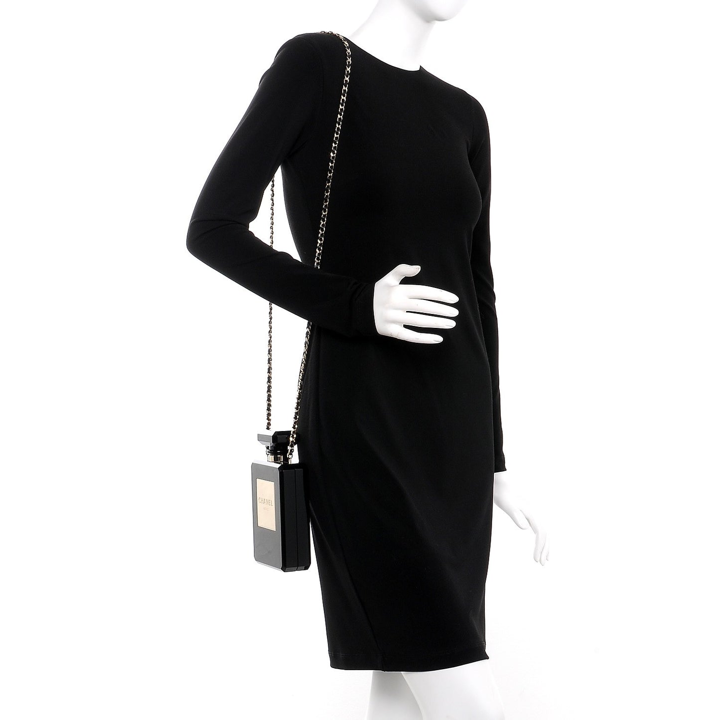 Plexiglass Perfume Bottle Clutch Black