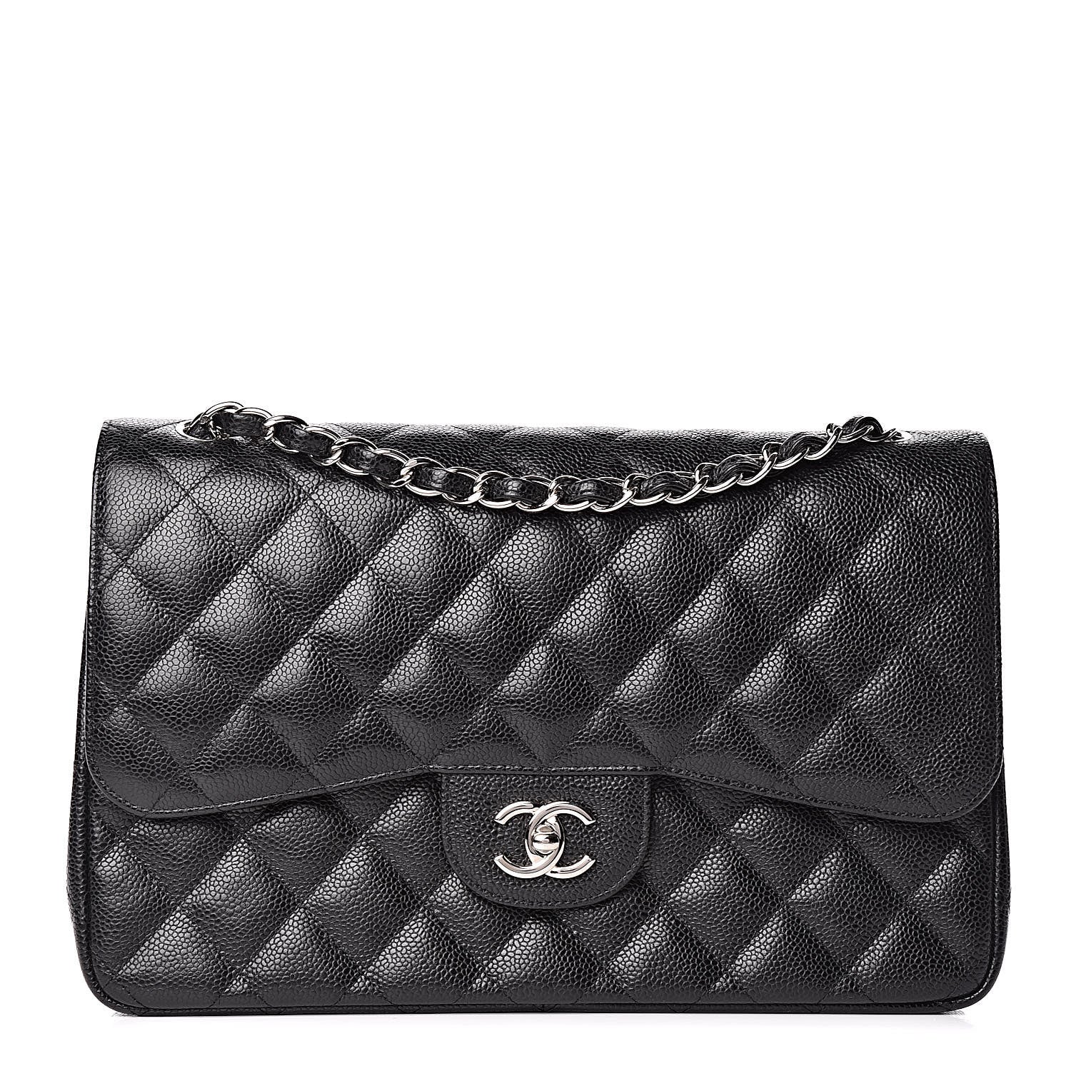 Chanel Caviar Quilted Jumbo Double Flap Black 1 of 13