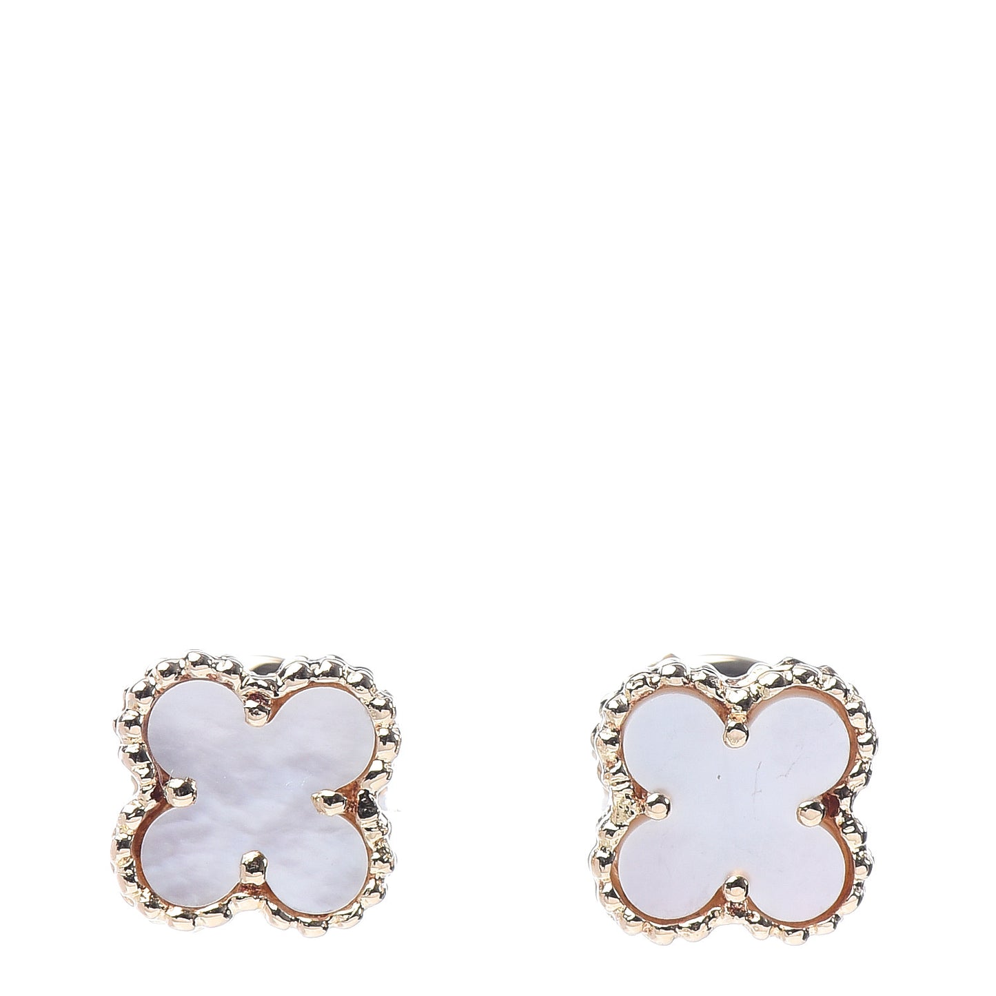 18K Yellow Gold Mother of Pearl Sweet Alhambra Earrings