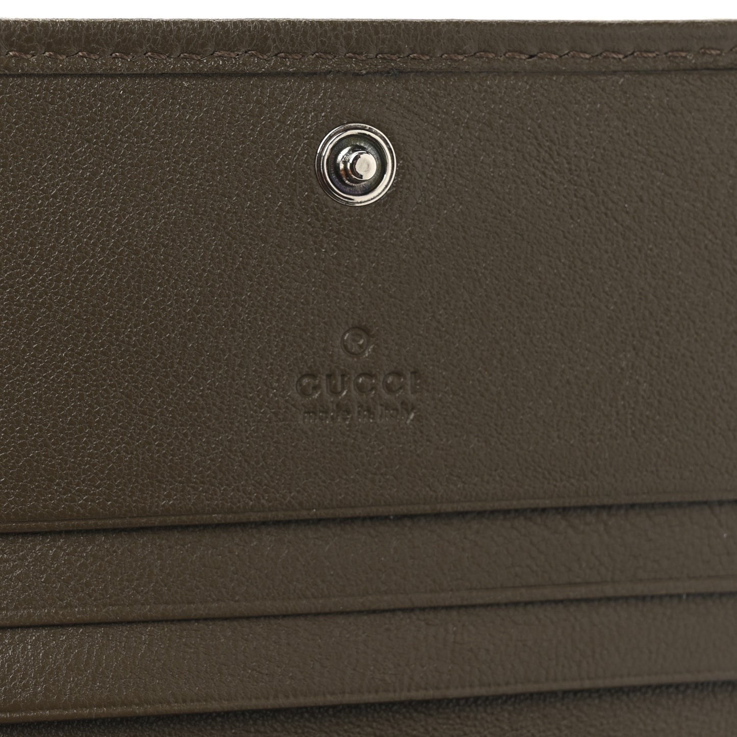 Sakai Be Green Calfskin Diagonal Stitched Blondie Card Case Wallet Craclet Brown