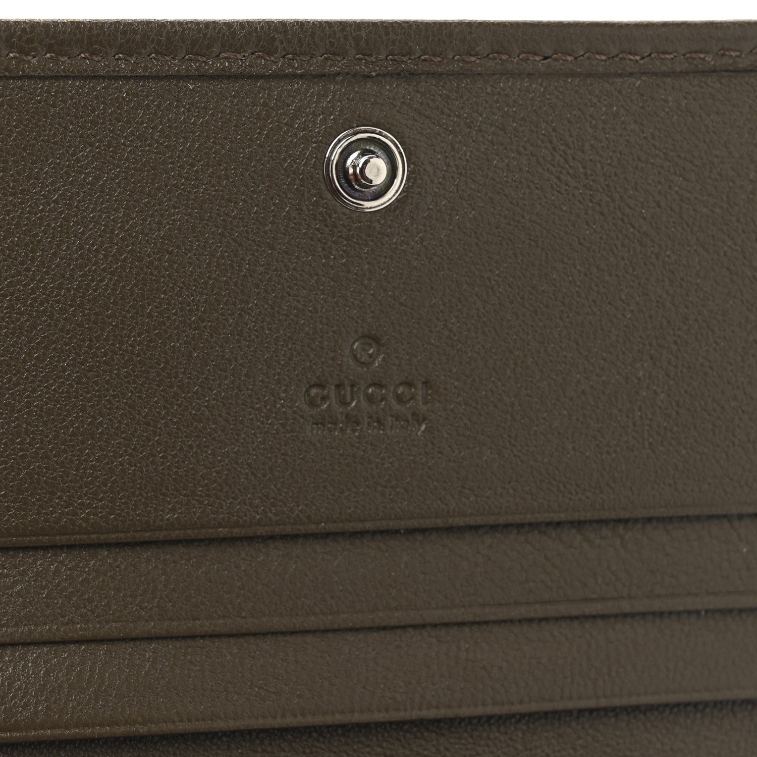 Gucci Sakai Be Green Calfskin Diagonal Stitched Blondie Card Case Wallet Craclet Brown 6 of 7