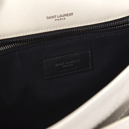Saint Laurent Crinkled Calfskin Matelasse Monogram Medium Niki Chain Satchel Ivory 8 of 9