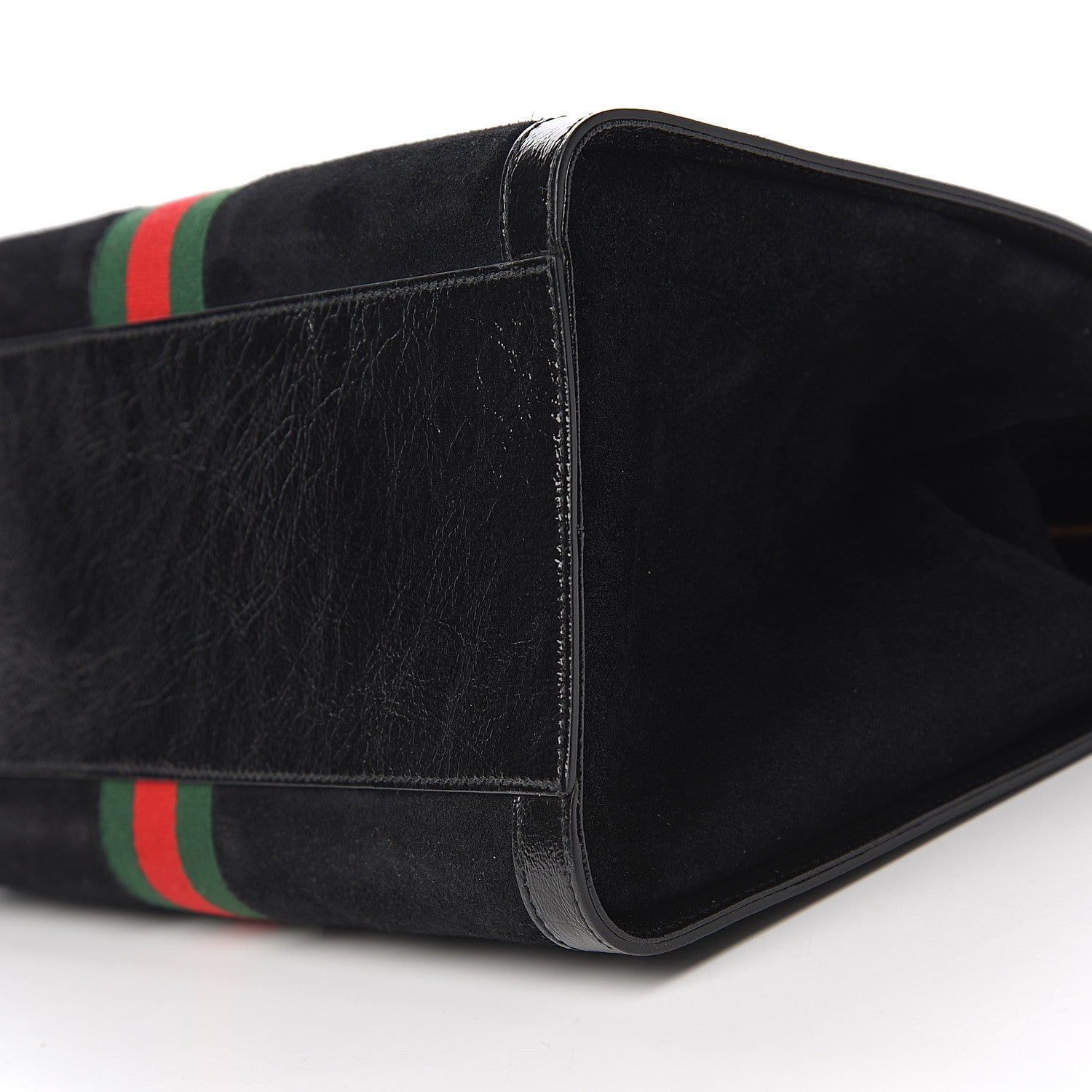 Gucci Suede Patent GG Web Medium Ophidia Tote Bag Black 8 of 9