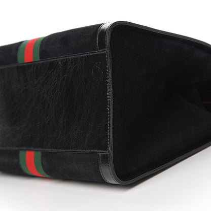 Gucci Suede Patent GG Web Medium Ophidia Tote Bag Black 8 of 9