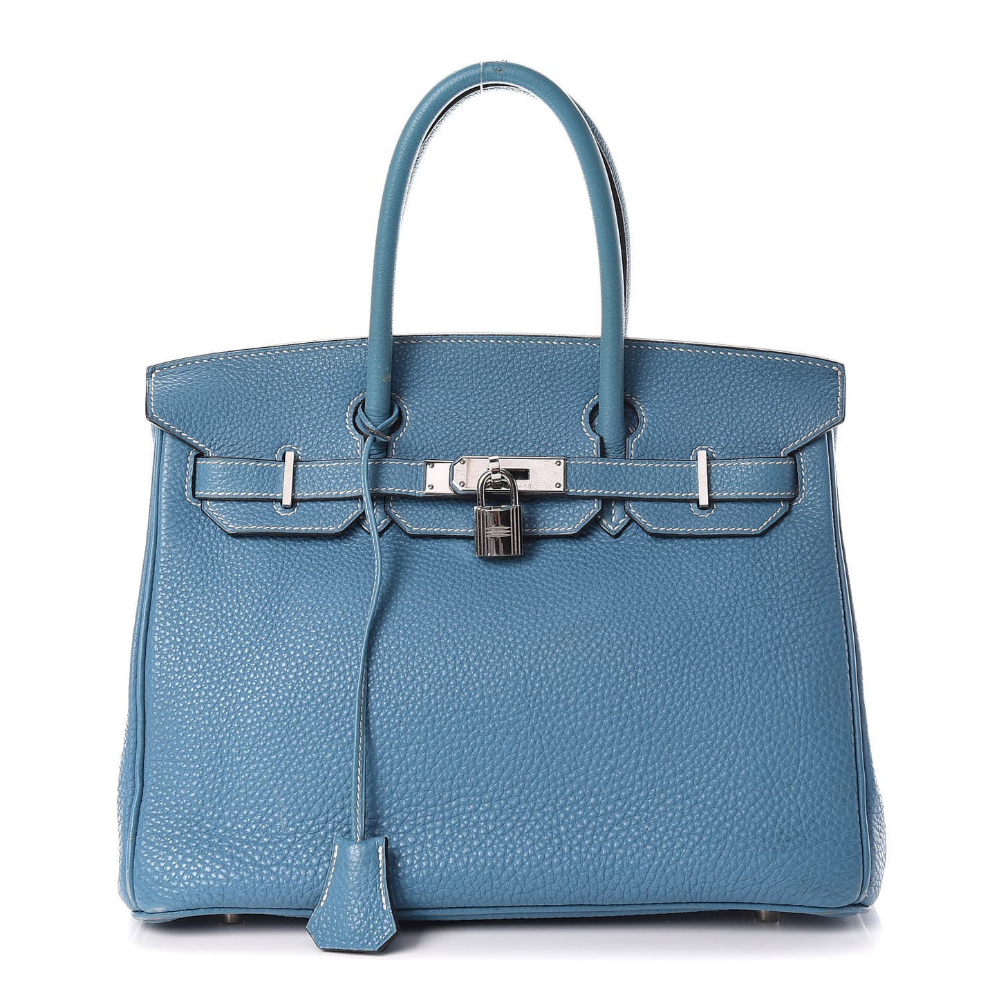 Taurillon Clemence Birkin 30 Blue Jean