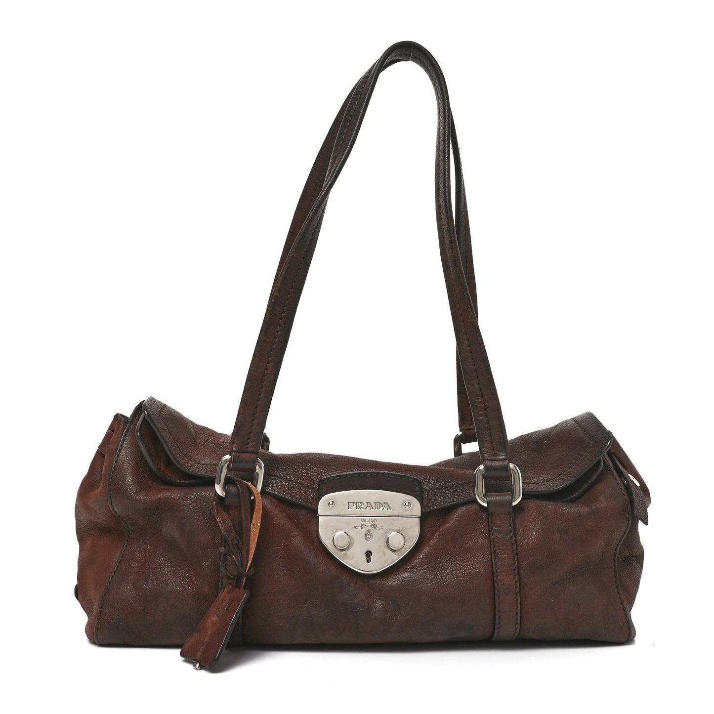 Cervo Antik Easy Foldover Pushlock Satchel Teak