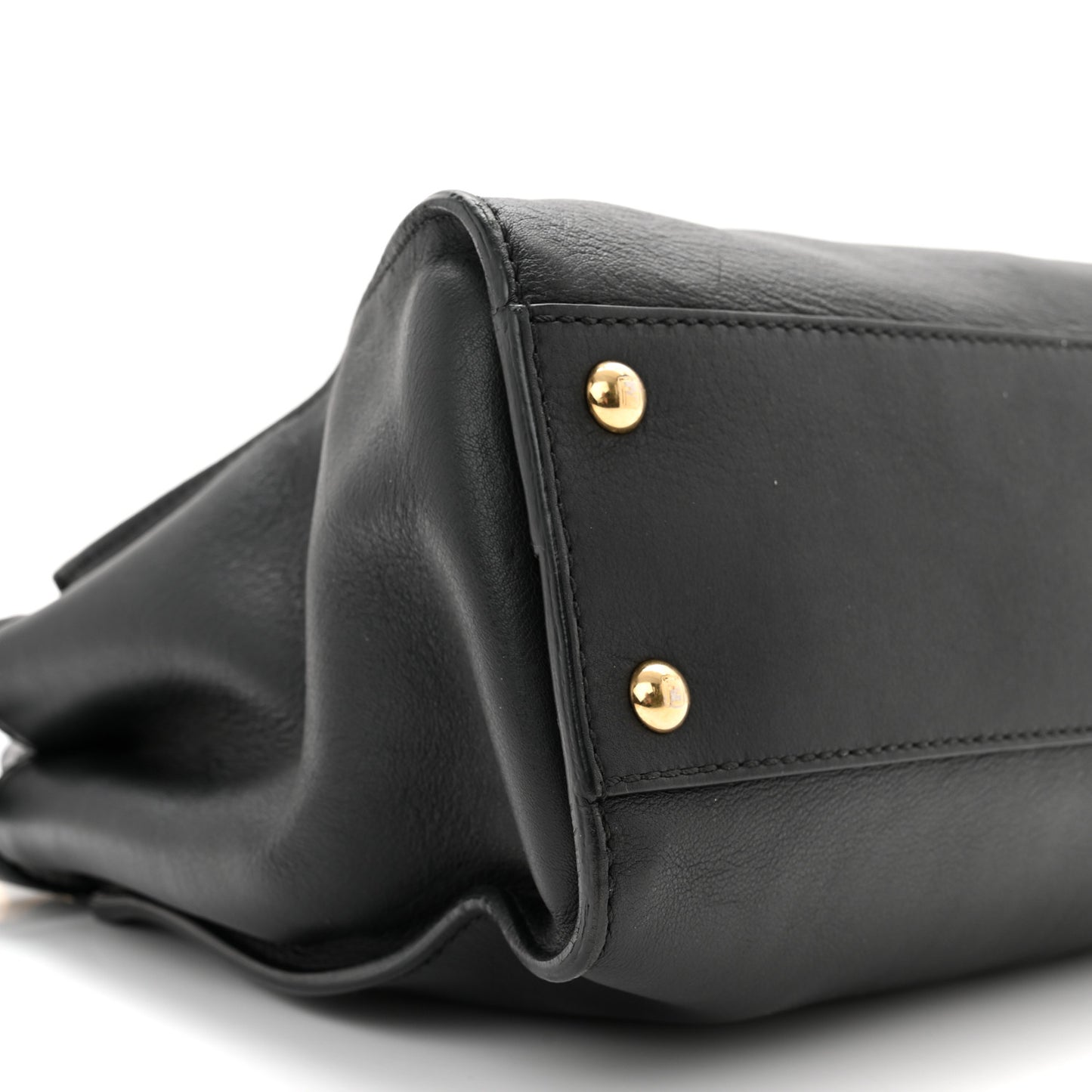 Vitello Seta Shiny Nappa Medium Peekaboo Iconic Satchel Black