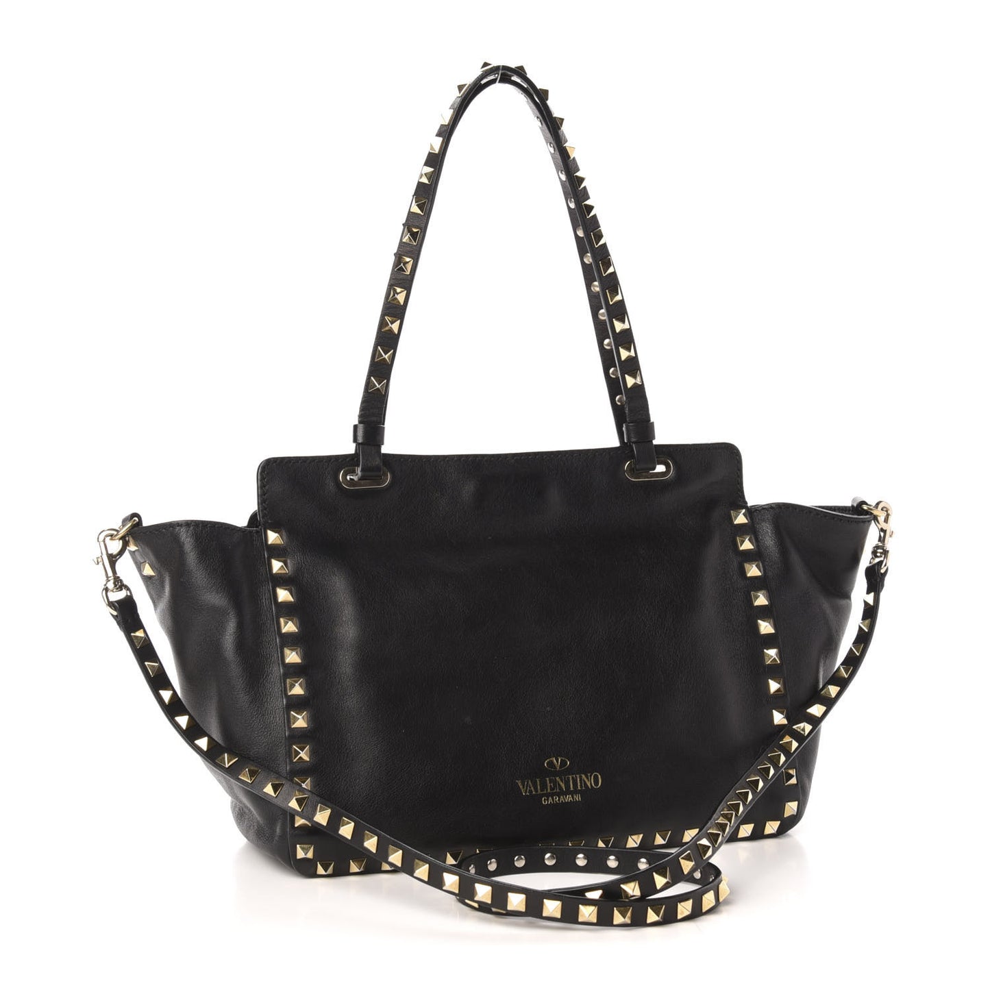 Vitello Small Rockstud Tote Black