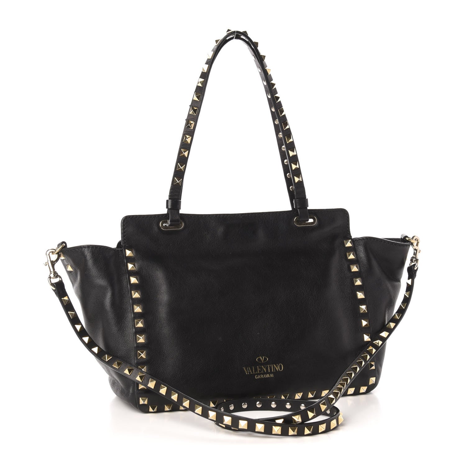 Valentino Garavani Vitello Small Rockstud Tote Black 4 of 12