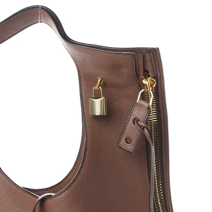 Tom Ford Calfskin Large Alix Padlock Zip Shoulder Bag Brown 9 of 13