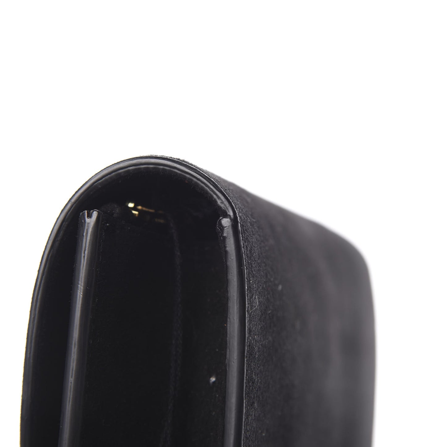 Suede Envelope Flat Clutch Black
