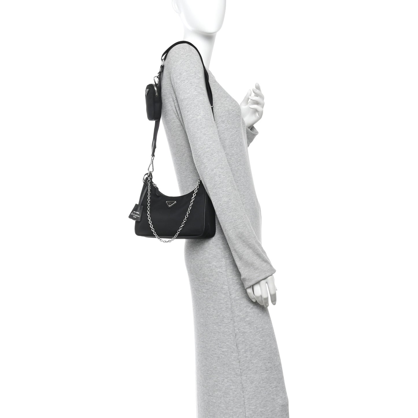 Re-Nylon Saffiano Re-Edition 2005 Shoulder Bag Black