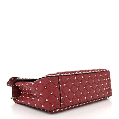 Valentino Garavani Nappa Large Rockstud Spike Shoulder Bag Rubino 4 of 10