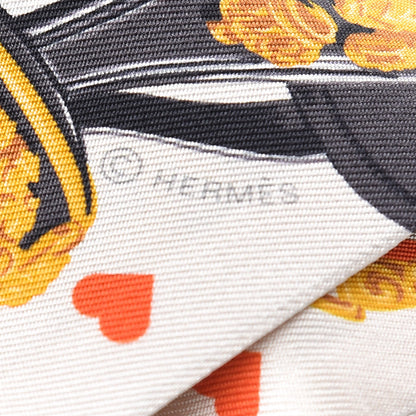 Hermes Silk Brides de Gala Love Twilly Creme Vieil Or Black 4 of 6