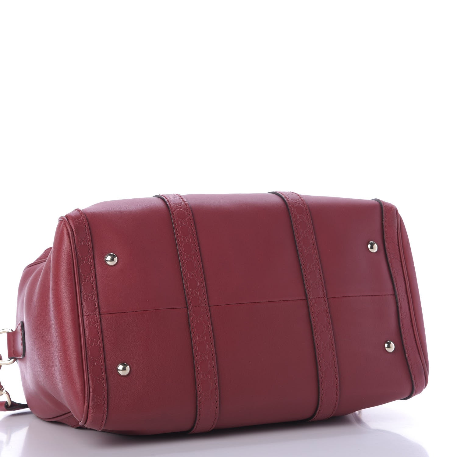 Gucci Calfskin Microguccissima Trim Medium Boston Raspberry Red 4 of 9