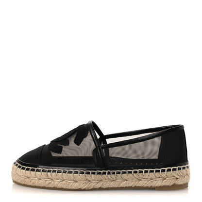 Chanel Mesh Grosgrain CC Espadrilles 35 Black 1 of 11