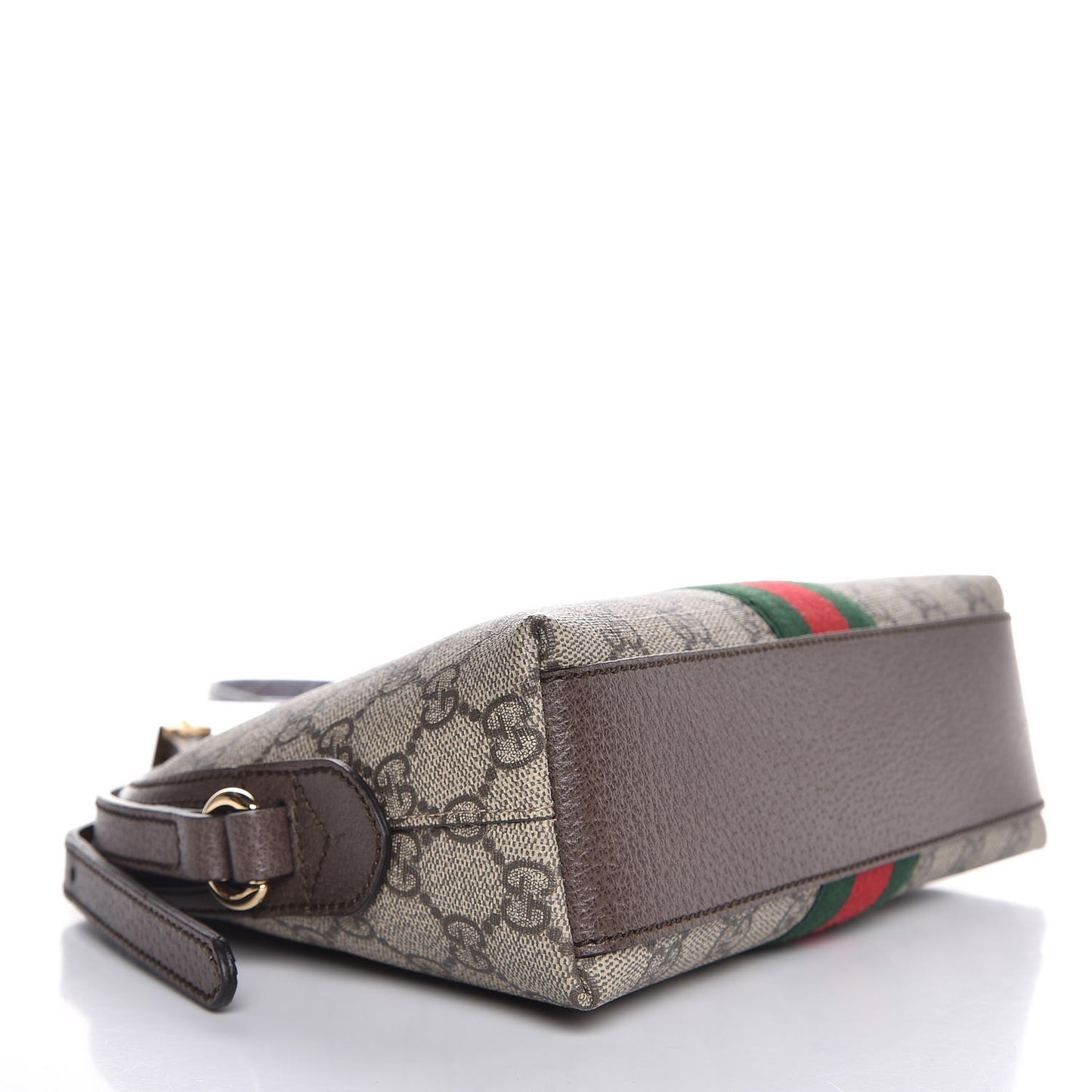 GG Supreme Monogram Textured Dollar Calfskin Web Small Ophidia Dome Shoulder Bag Beige Ebony New Acero
