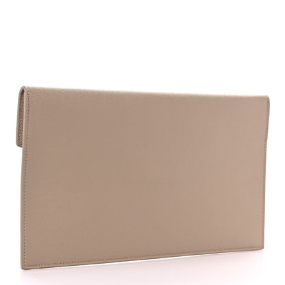 Saint Laurent Grain De Poudre Uptown Pouch Dark Beige 3 of 7