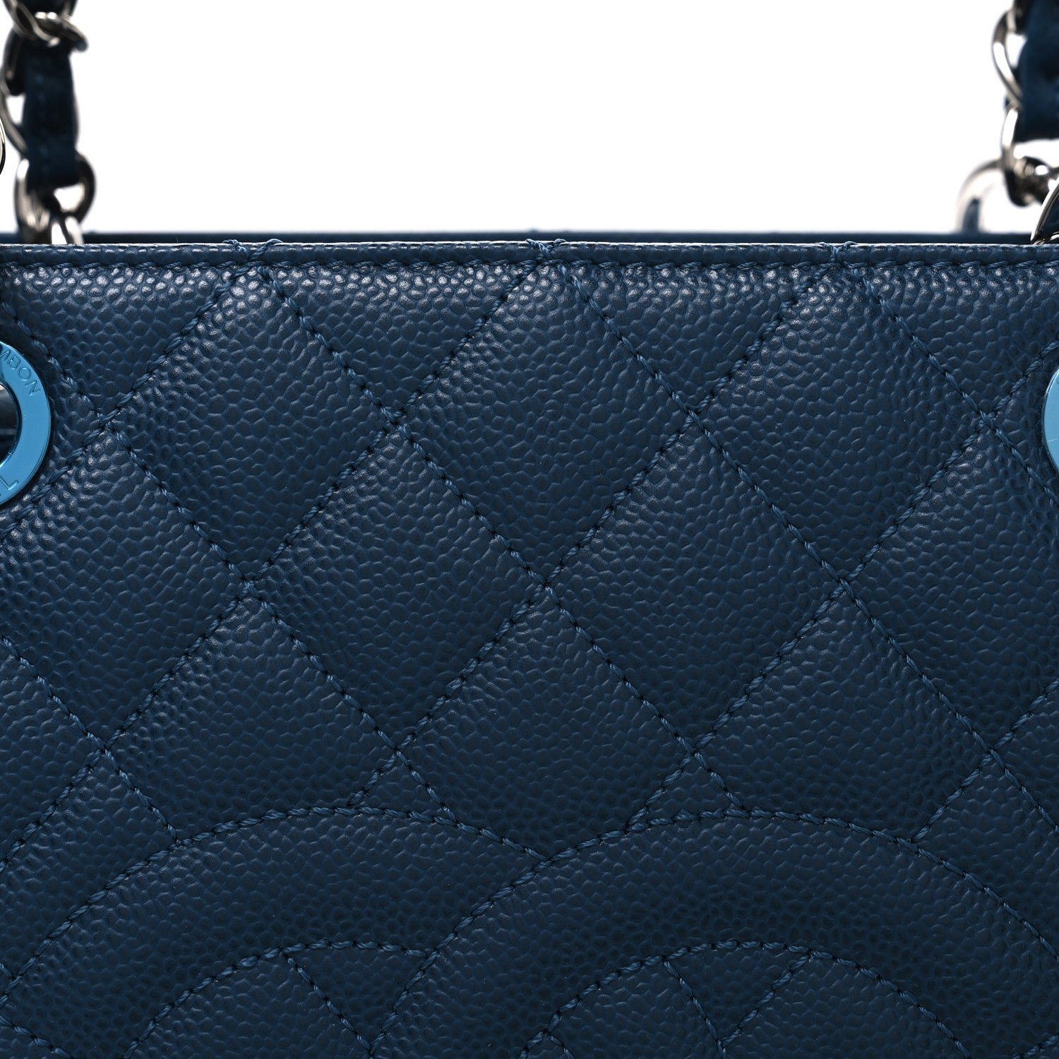 Chanel Caviar Quilted Grand Shopping Tote GST Dark Navy Blue 8 of 11