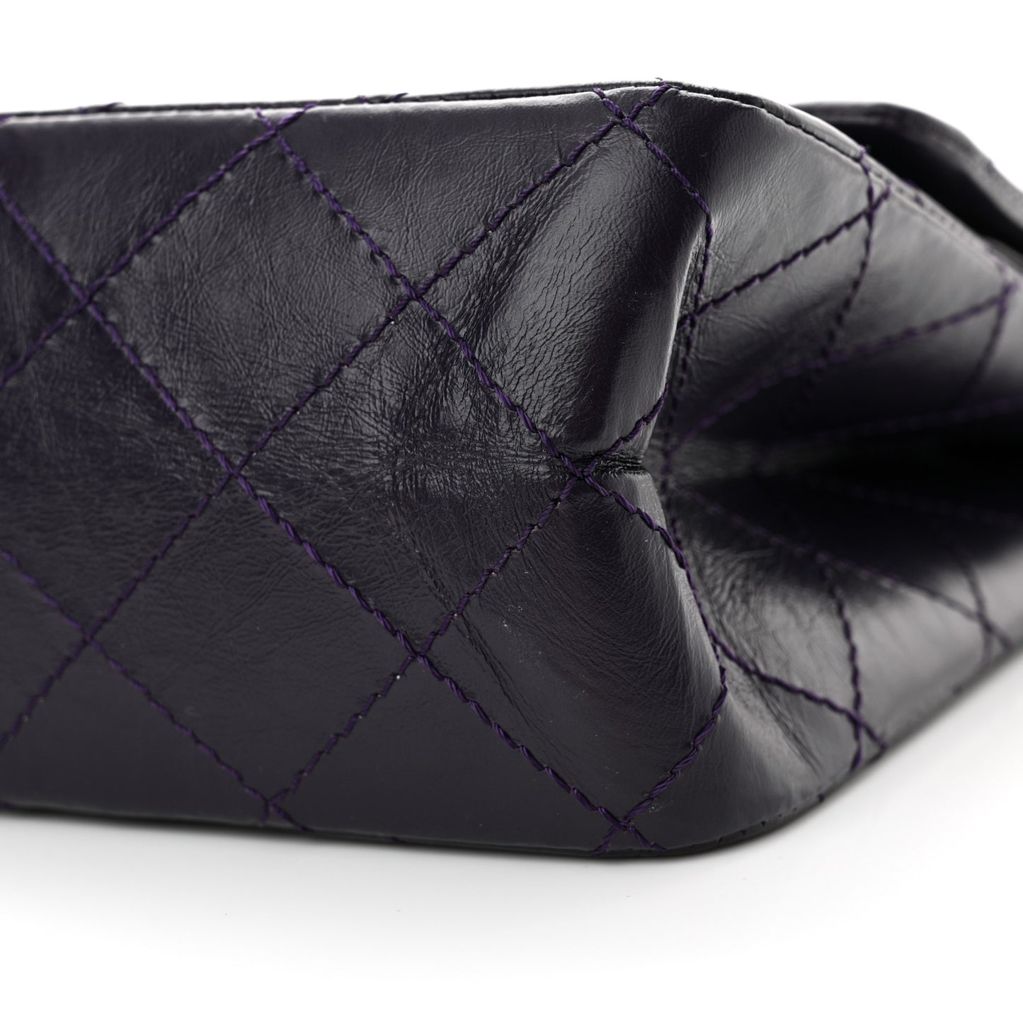 Aged Calfskin Quilted 2.55 Reissue 227 Flap Plum