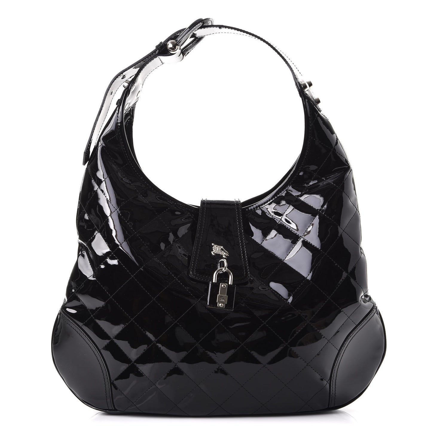 Patent Quilted Brook Hobo Black