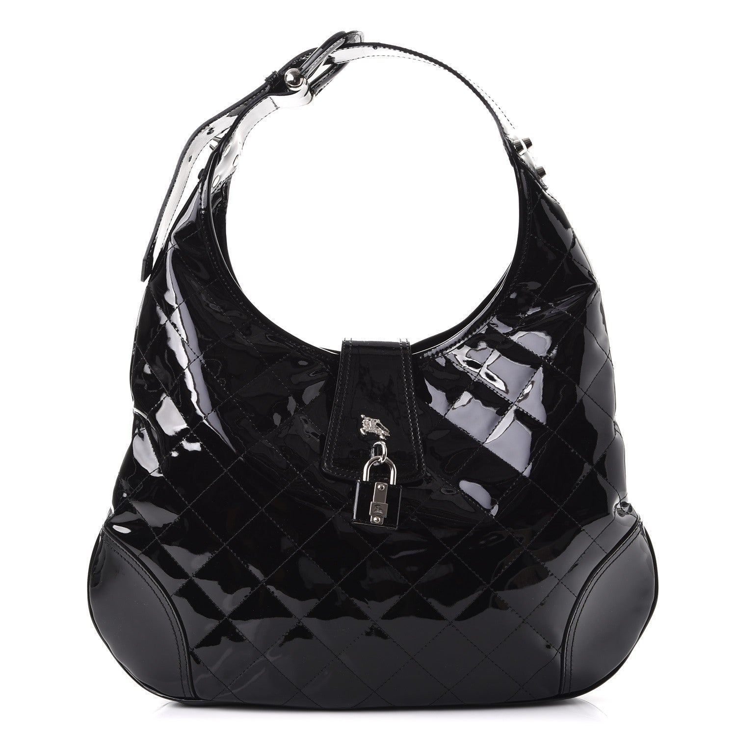 Burberry Patent Quilted Brook Hobo Black 1 of 9