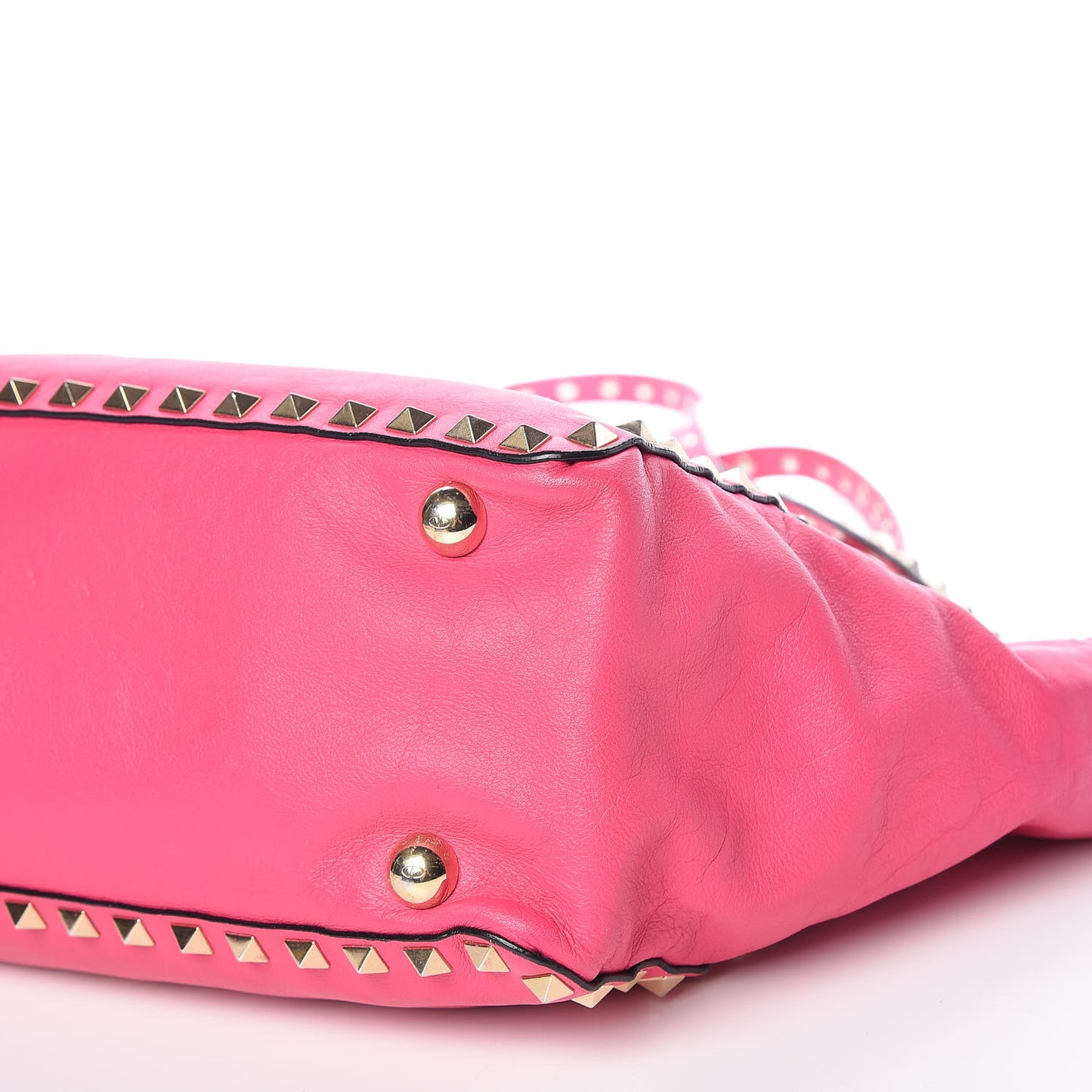 Vitello Small Rockstud Tote Pop Fuxia