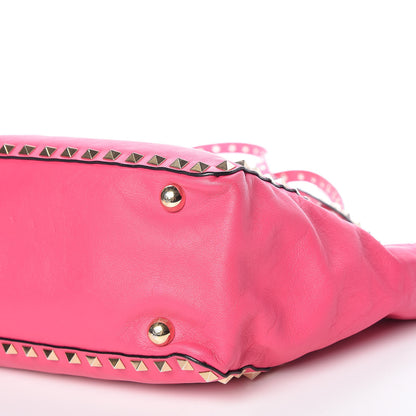 Valentino Garavani Vitello Small Rockstud Tote Pop Fuxia 7 of 19