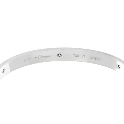 Cartier 18K White Gold 6 Diamond LOVE Bracelet 17 3 of 5